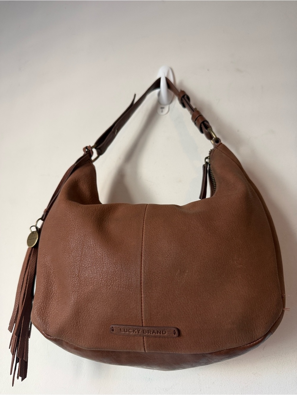 Lucky Brand Vintage Hobo Slouchy soft leatherChestnut Pebbled Leather Hobo bag